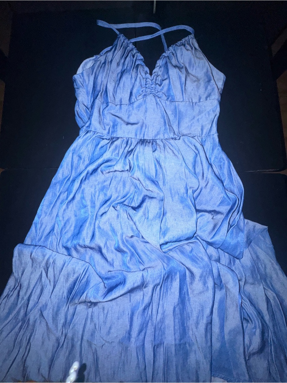 Blue Lightweight Tiered Maxi Dress
